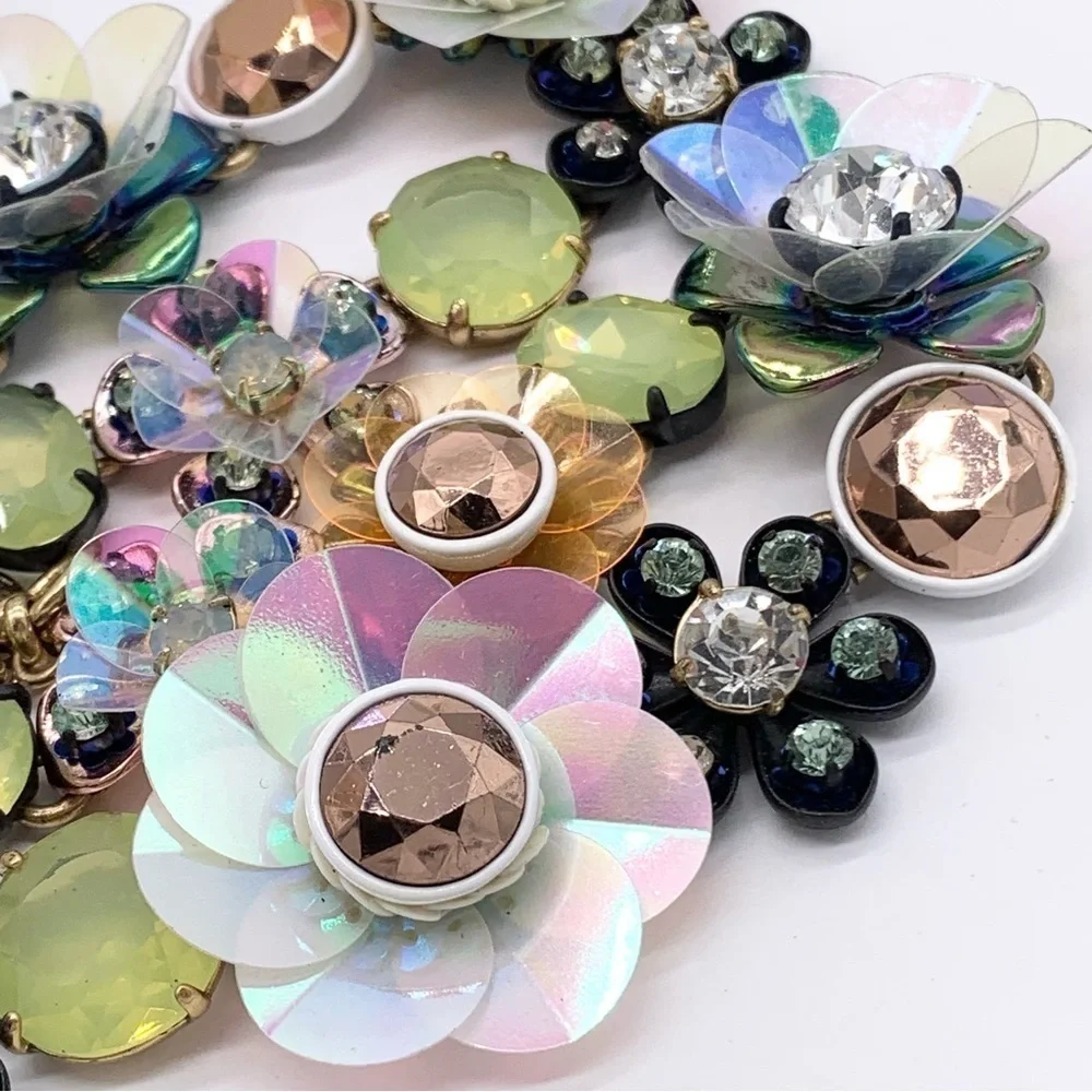 J. Crew Sequin Brulee Flower Necklace